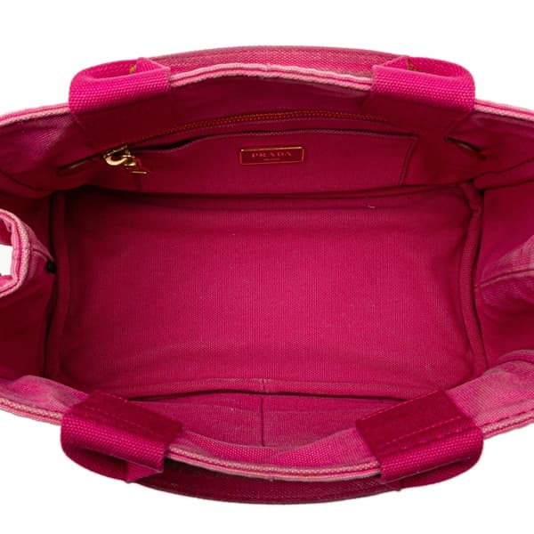 Pre-owned Prada Small Canvas Canapa Logo Satchel Pink