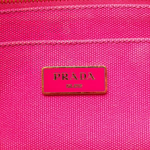 Pre-owned Prada Small Canvas Canapa Logo Satchel Pink