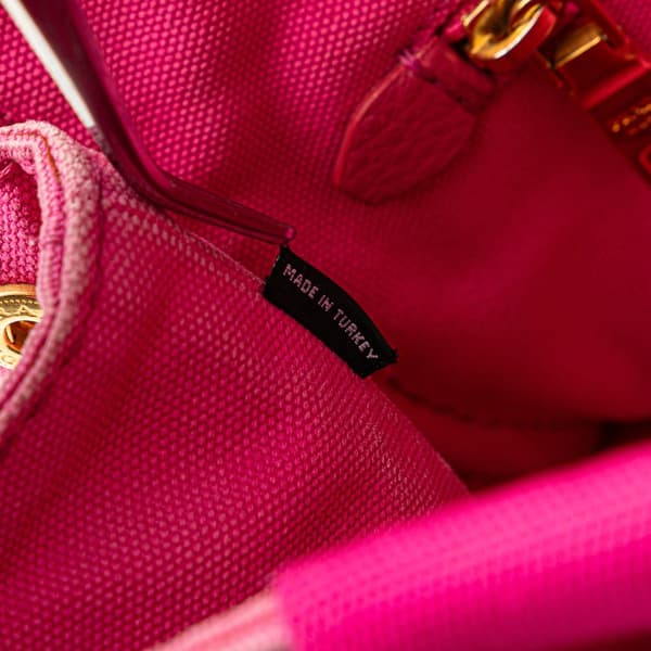 Pre-owned Prada Small Canvas Canapa Logo Satchel Pink