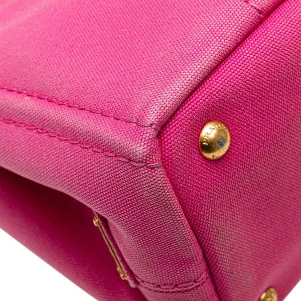 Pre-owned Prada Small Canvas Canapa Logo Satchel Pink