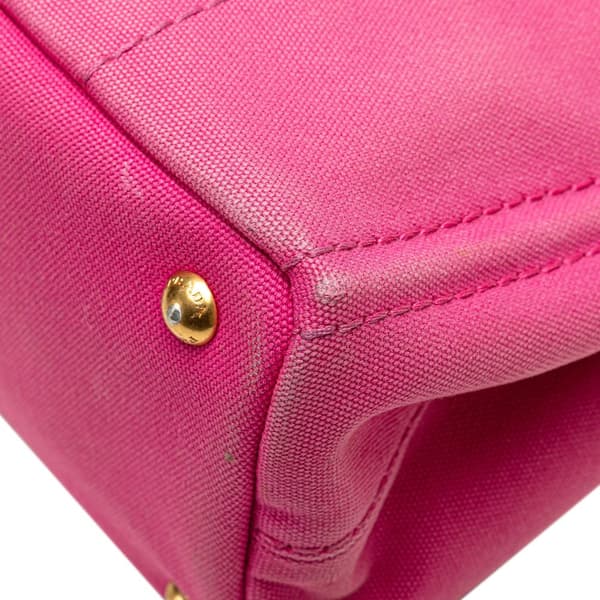 Pre-owned Prada Small Canvas Canapa Logo Satchel Pink