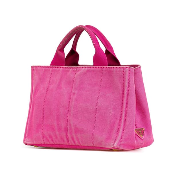 Pre-owned Prada Small Canvas Canapa Logo Satchel Pink