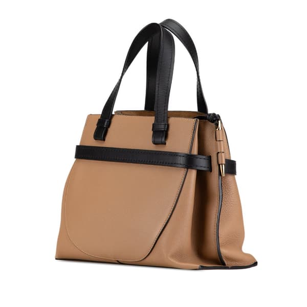 Pre-owned LOEWE Small Leather Gate Top Handle Satchel Brown