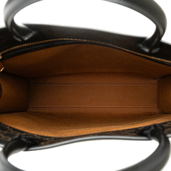 Pre-owned Celine Medium Triomphe Coated Canvas Vertical Cabas Satchel Black