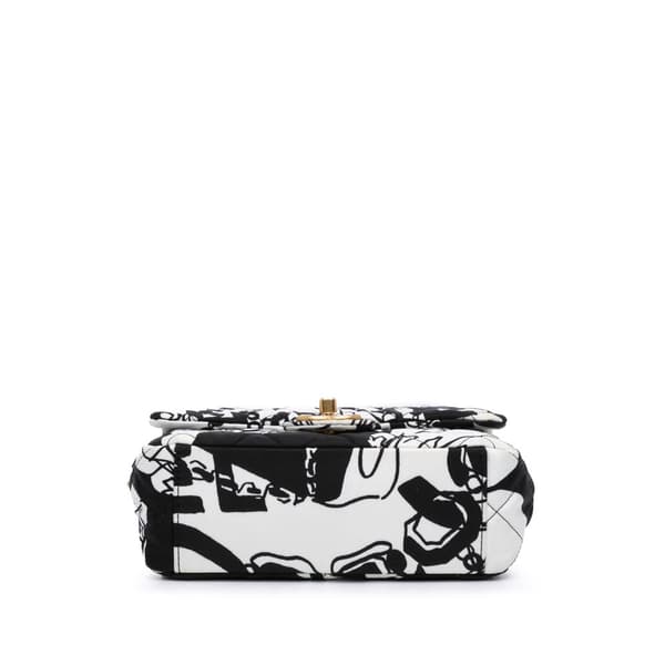Pre-owned Chanel Mini Printed Canvas Deer Coco Flap White