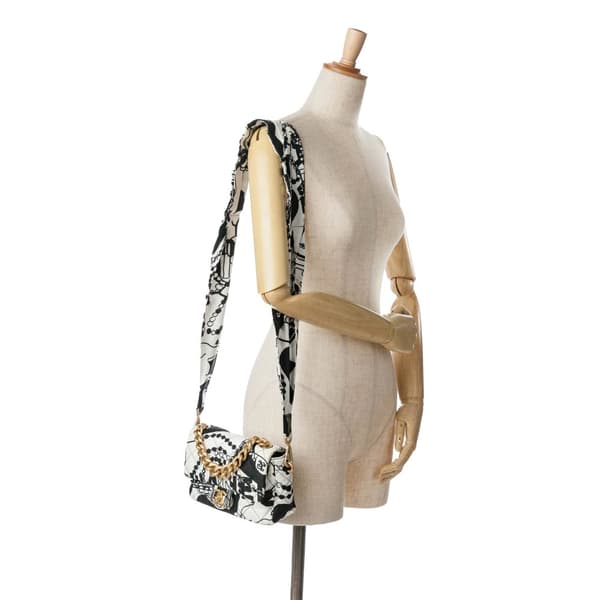 Pre-owned Chanel Mini Printed Canvas Deer Coco Flap White