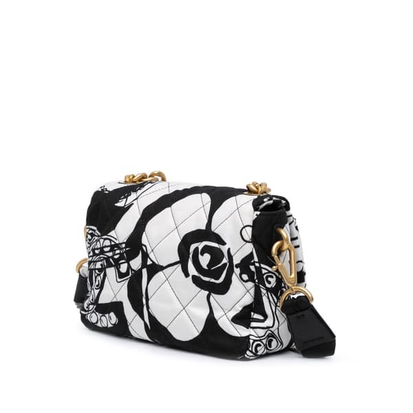 Pre-owned Chanel Mini Printed Canvas Deer Coco Flap White