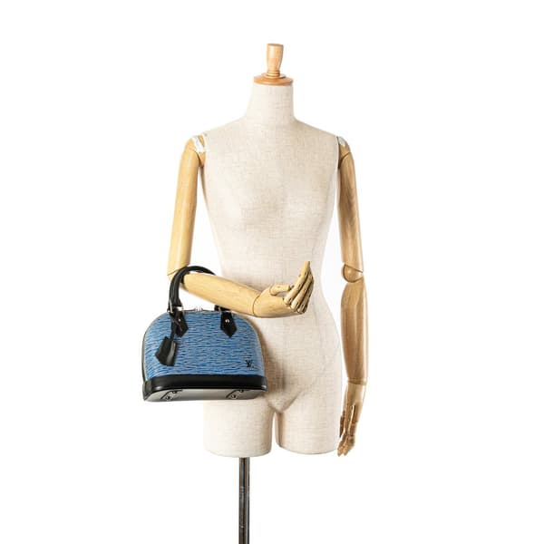 Pre-owned Louis Vuitton Epi Denim Alma BB Blue