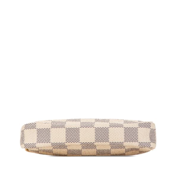 Pre-owned Louis Vuitton Damier Azur Mini Pochette Accessoires White