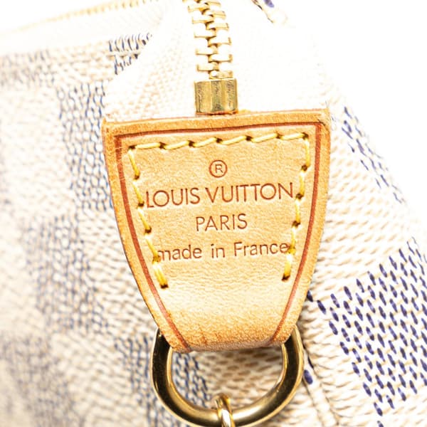 Pre-owned Louis Vuitton Damier Azur Mini Pochette Accessoires White