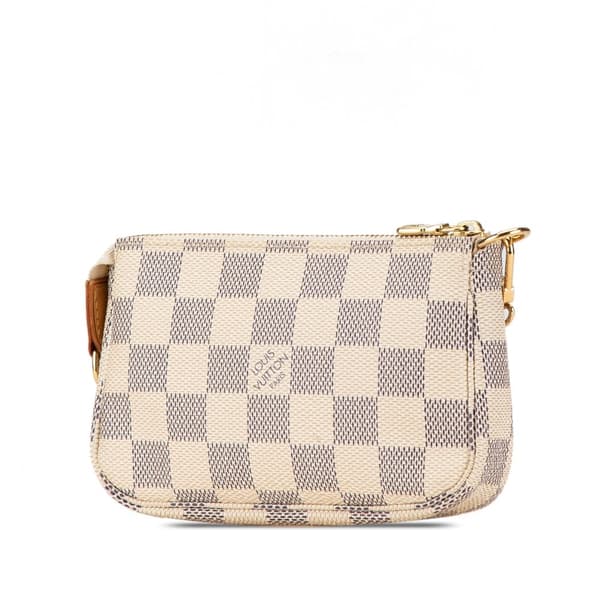 Pre-owned Louis Vuitton Damier Azur Mini Pochette Accessoires White