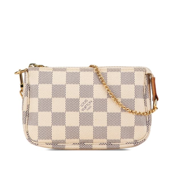 Pre-owned Louis Vuitton Damier Azur Mini Pochette Accessoires White