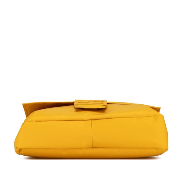 Pre-owned Fendi Large Econyl Nylon Baguette Satchel Yellow
