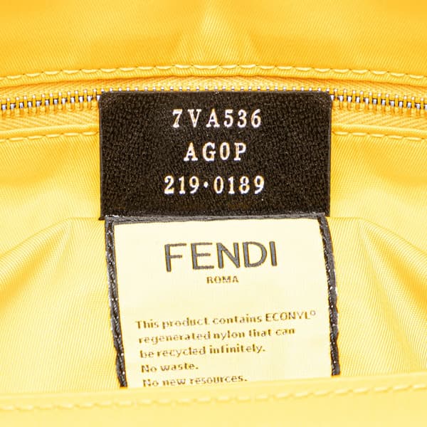 Pre-owned Fendi Large Econyl Nylon Baguette Satchel Yellow