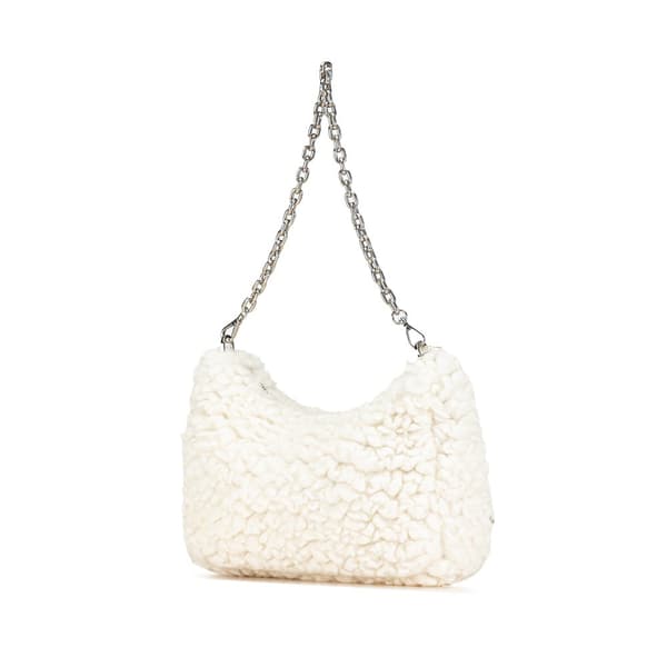 Pre-owned Prada Cashmere Wool Re-Edition 2000 Satchel White