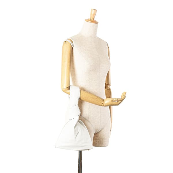Pre-owned Bottega Veneta Calfskin The Mini Twist Handbag White