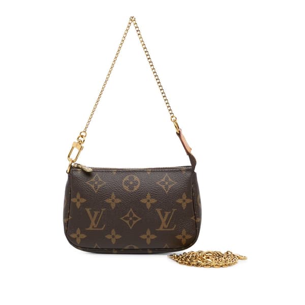 Pre-owned Louis Vuitton Monogram Mini Pochette Accessoires Brown