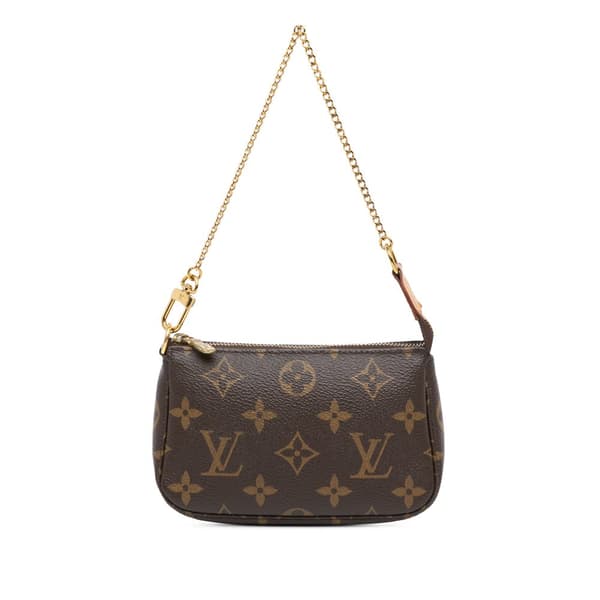 Pre-owned Louis Vuitton Monogram Mini Pochette Accessoires Brown