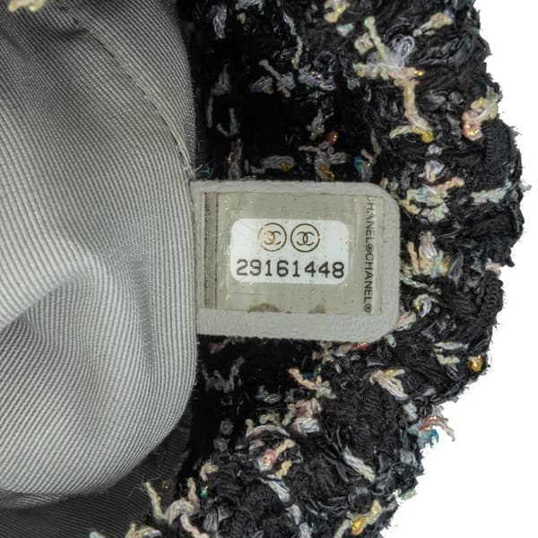 Pre-owned Chanel Small CC Calfskin and Tweed Drawstring Bucket Bag Black