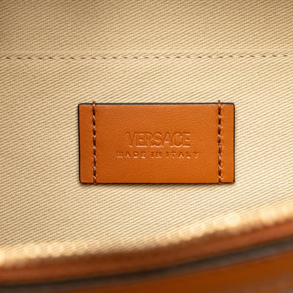 Pre-owned Versace Small Denim Allover Messenger Bag Blue