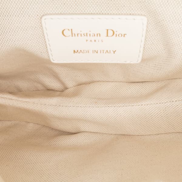 Pre-owned Dior Mini Oblique Canvas Saddle Bag White