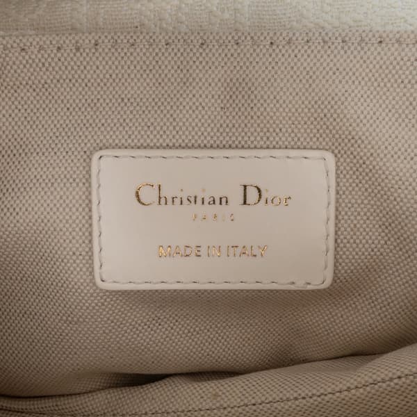 Pre-owned Dior Mini Oblique Canvas Saddle Bag White