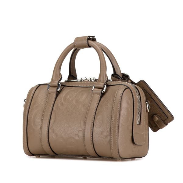 Pre-owned Gucci Mini Leather Jumbo GG Duffle Bag Brown