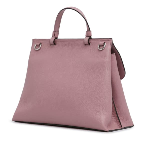 Pre-owned Gucci Medium Leather Bamboo Daily Satchel Pink