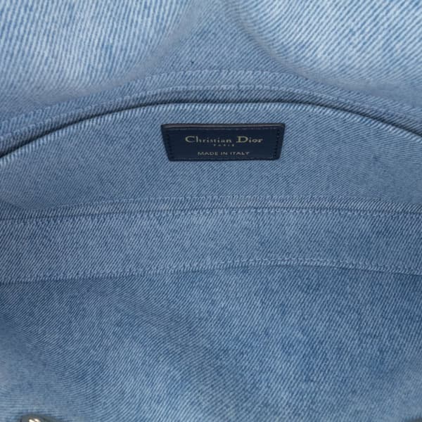 Pre-owned Dior Medium Denim Cannage Lady D Joy Blue