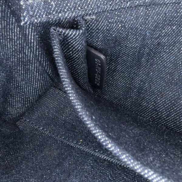 Pre-owned Dior Medium Denim Cannage Eyelet Lady D Joy Blue
