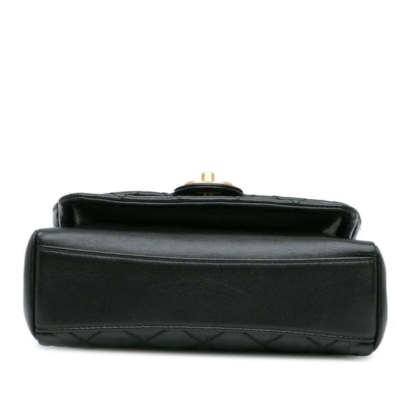 Pre-owned Chanel CC Quilted Lambskin Chain Link Flap Black