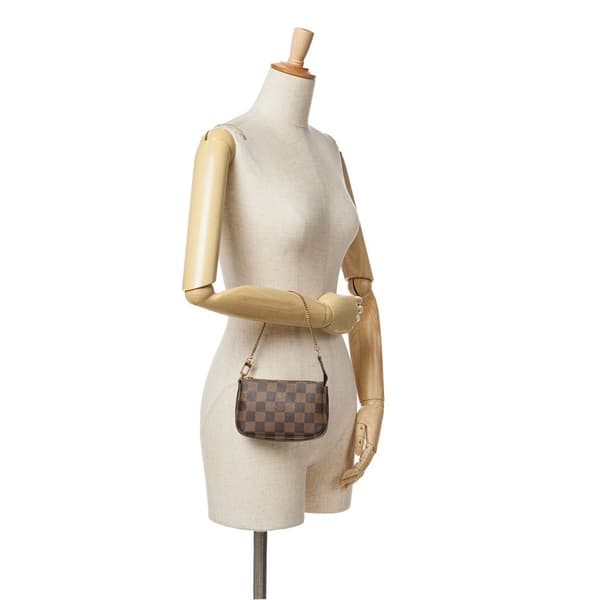 Pre-owned Louis Vuitton Monogram Mini Pochette Accessoires Brown