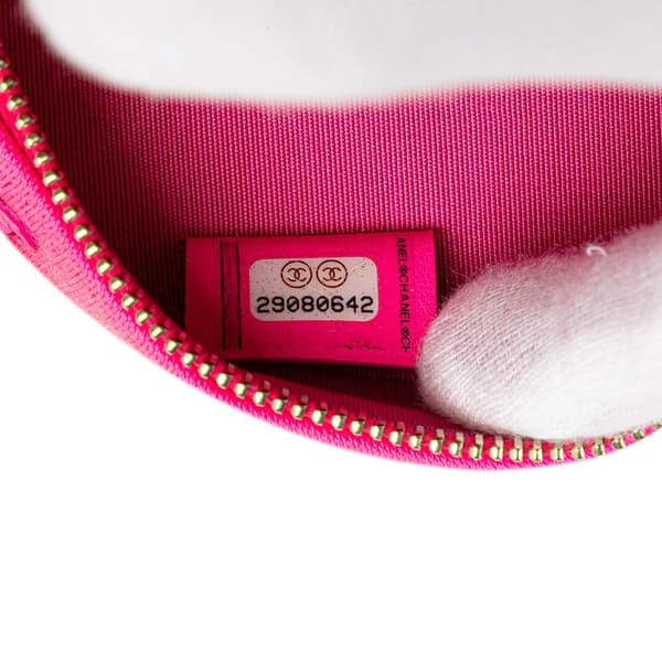 Pre-owned Chanel Jersey 19 Round Clutch on Chain Pink