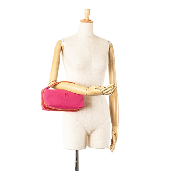 Pre-owned Hermès Small Toile Bride A Brac Pink
