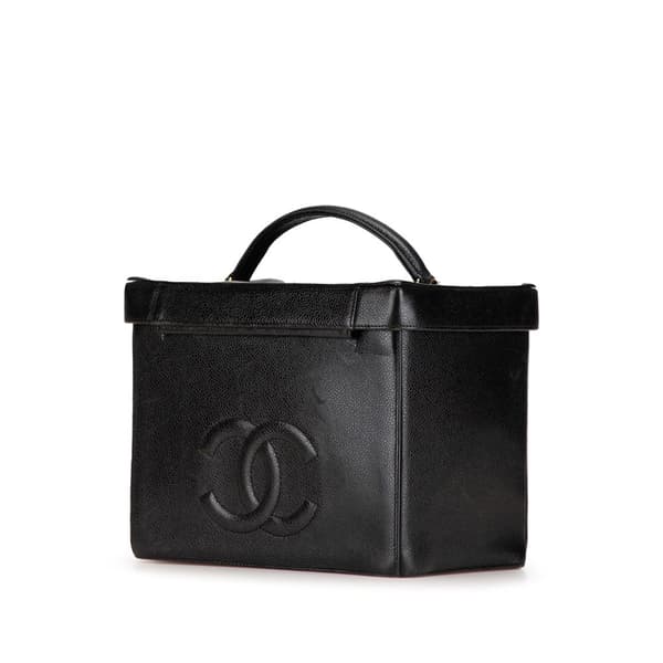 Pre-owned Chanel CC Caviar Vanity Case Black
