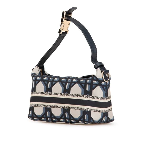 Pre-owned Dior Small Canvas Cannage DiorTravel Nomad Pouch Blue
