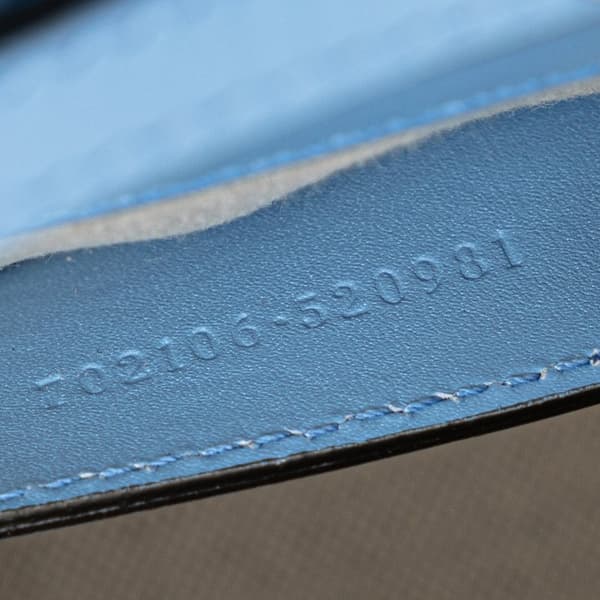 Pre-owned Gucci Mini Calfskin Bamboo Top Handle Bag Blue
