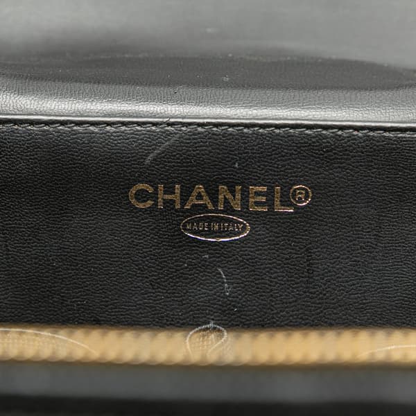 Pre-owned Chanel CC Caviar Vanity Train Case Black