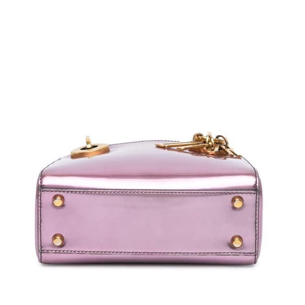 Pre-owned Dior Mini Patent Lady Dior Purple