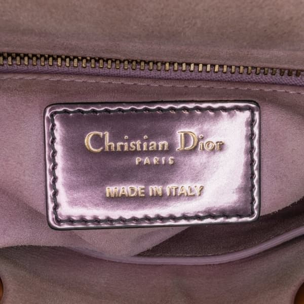Pre-owned Dior Mini Patent Lady Dior Purple