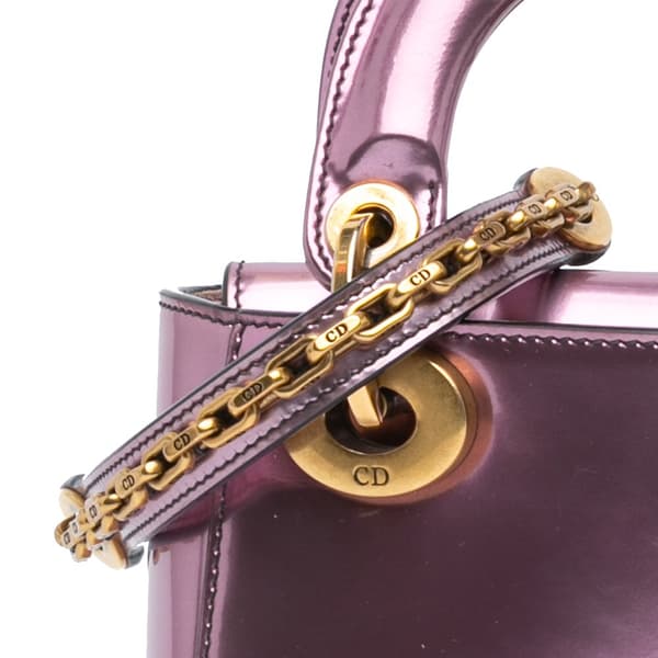 Pre-owned Dior Mini Patent Lady Dior Purple