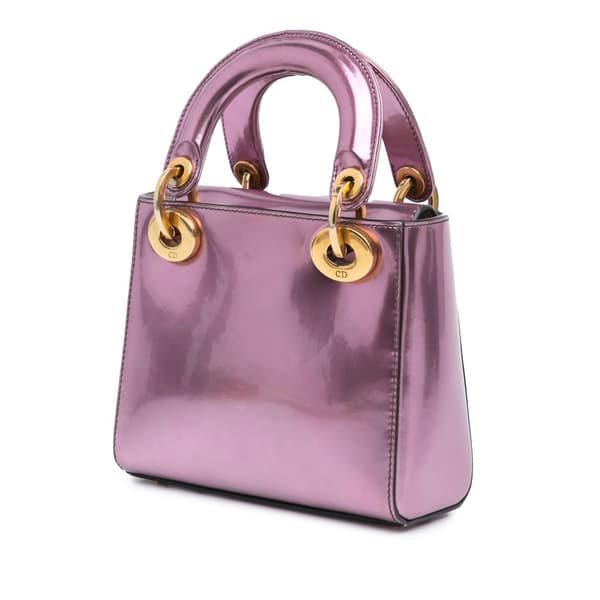 Pre-owned Dior Mini Patent Lady Dior Purple