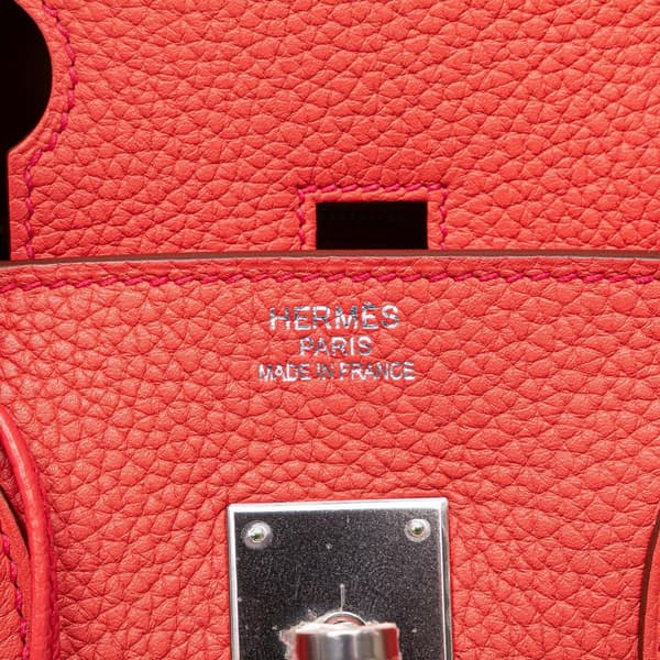Pre-owned Hermès Clemence Birkin Retourne 35 Red