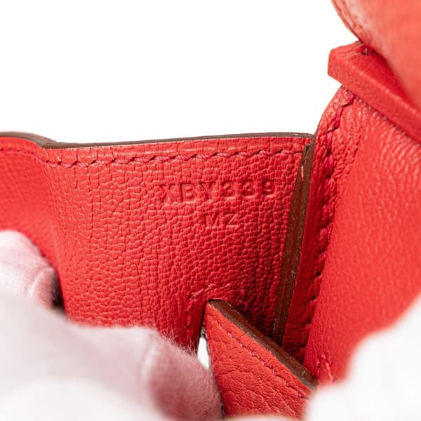 Pre-owned Hermès Clemence Birkin Retourne 35 Red