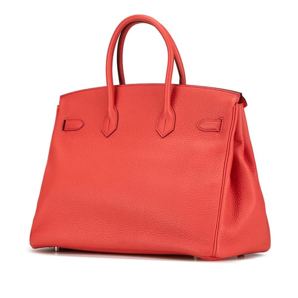 Pre-owned Hermès Clemence Birkin Retourne 35 Red