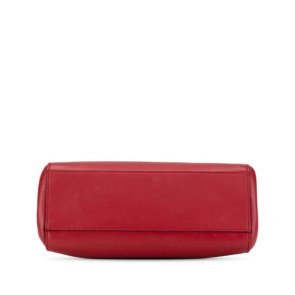 Pre-owned Gucci Small Leather Bamboo Nymphaea Satchel Red