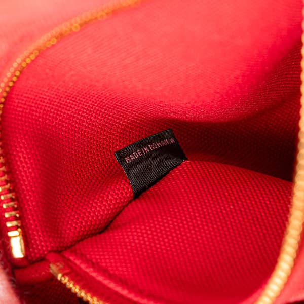 Pre-owned Prada Small Canvas Canapa Logo Satchel Red