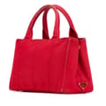 Pikkukuva 2 / 9: Pre-owned Prada Small Canvas Canapa Logo Satchel Red