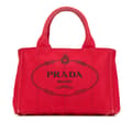 Pikkukuva 1 / 9: Pre-owned Prada Small Canvas Canapa Logo Satchel Red