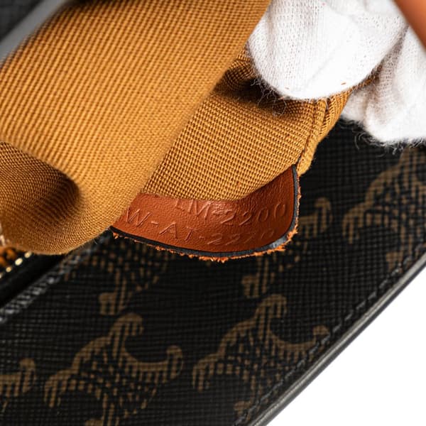 Pre-owned Celine Small Triomphe Coated Canvas Paris Print Vertical Cabas Brown